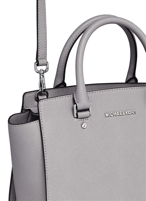 michael kors grey selma satchel|Michael Kors selma bag.